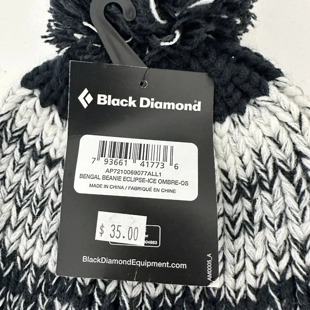 Black Diamond Bengal Black Ombre Pom Beanie Unisex - Picture 5 of 5